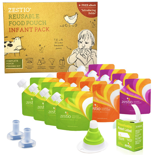 Zestio Reusable Food & Yoghurt Pouches - Infant Pack