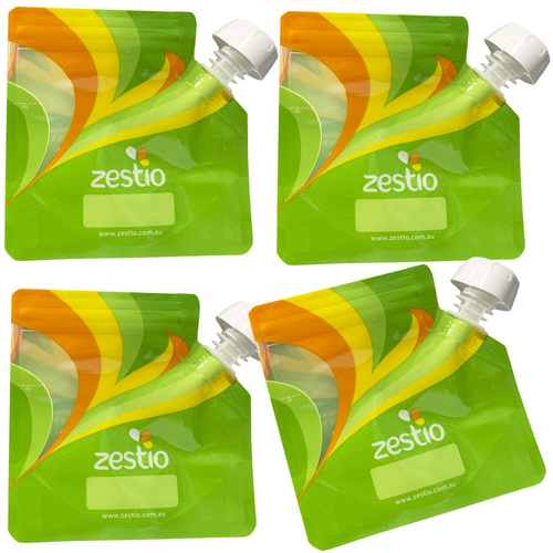 Zestio Reusable Food & Yoghurt Pouches - 4 Pack Green